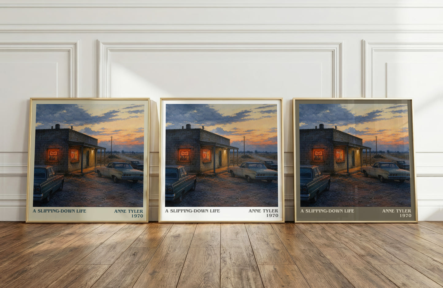 A Slipping-Down Life literary art print colour and style options – Anne Tyler book art