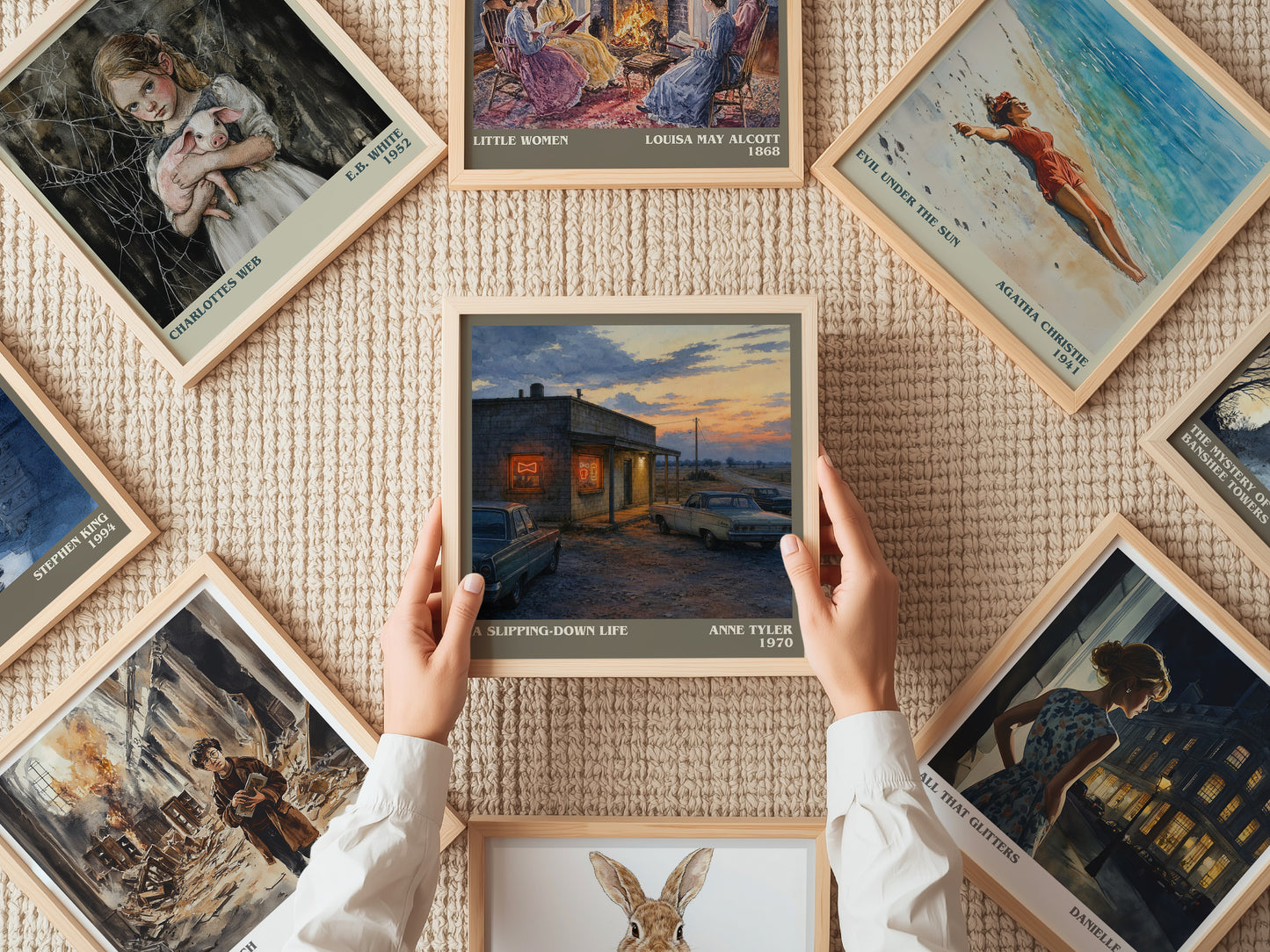 A Slipping-Down Life literary book poster framed on wall – contemporary fiction wall art