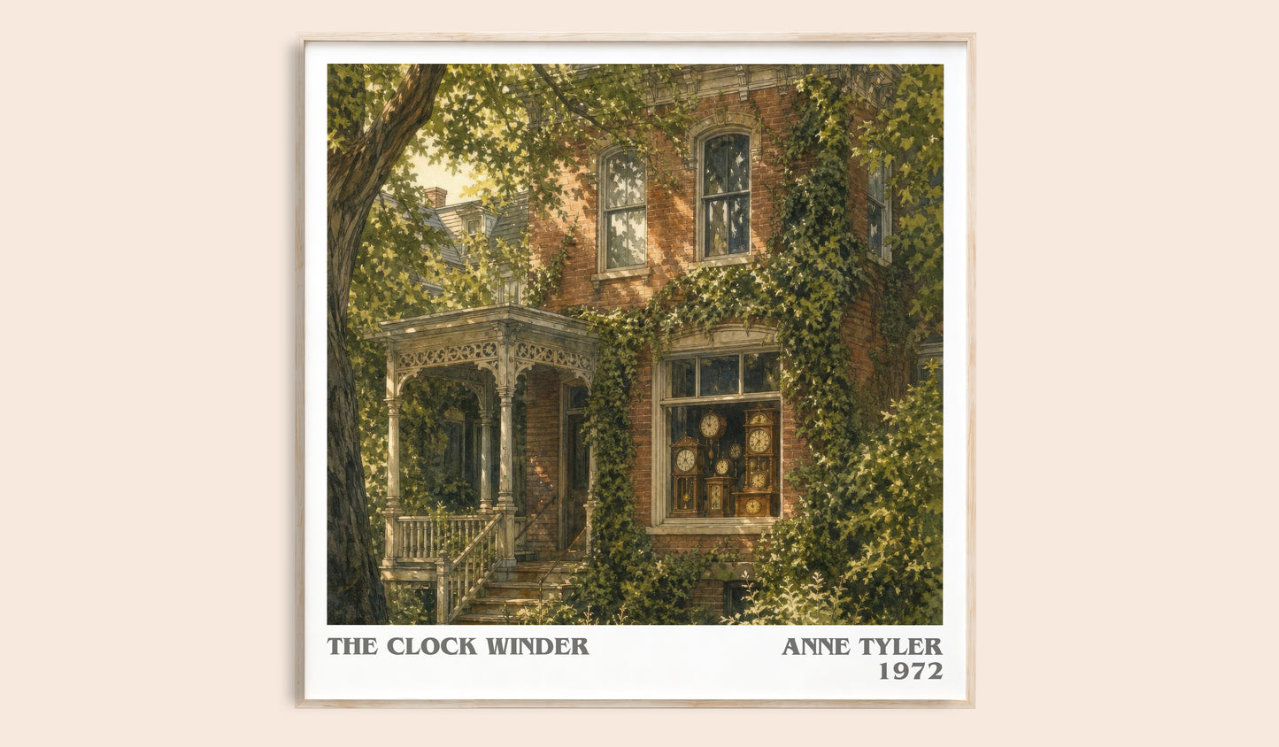 The Clock Winder literary book poster by Anne Tyler – framed literary art print
