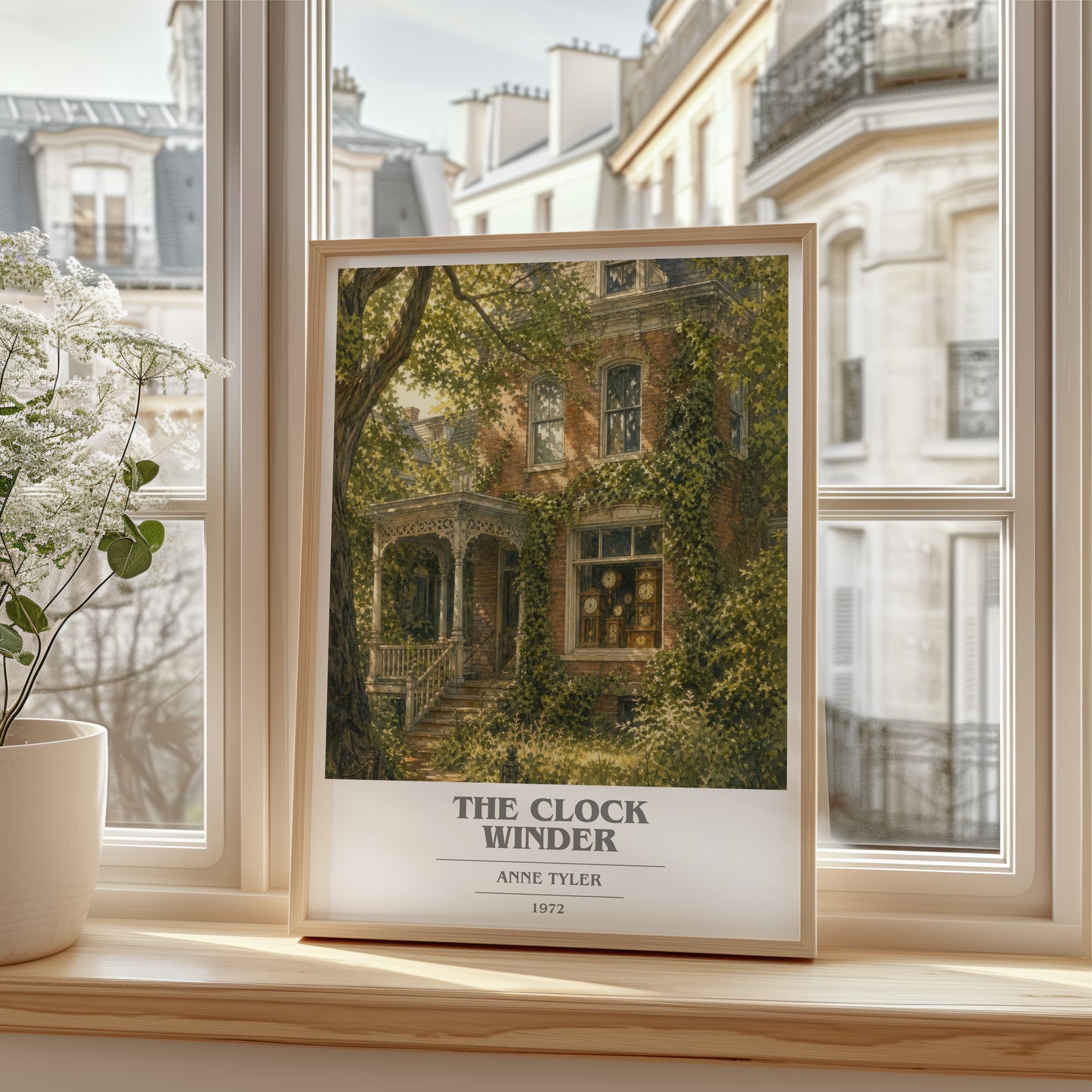 The Clock Winder book cover poster colour and style options – Anne Tyler book art