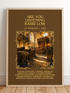 Are You Listening Rabbi Löw Minimalist Book Poster by J.P. Donleavy – image 2