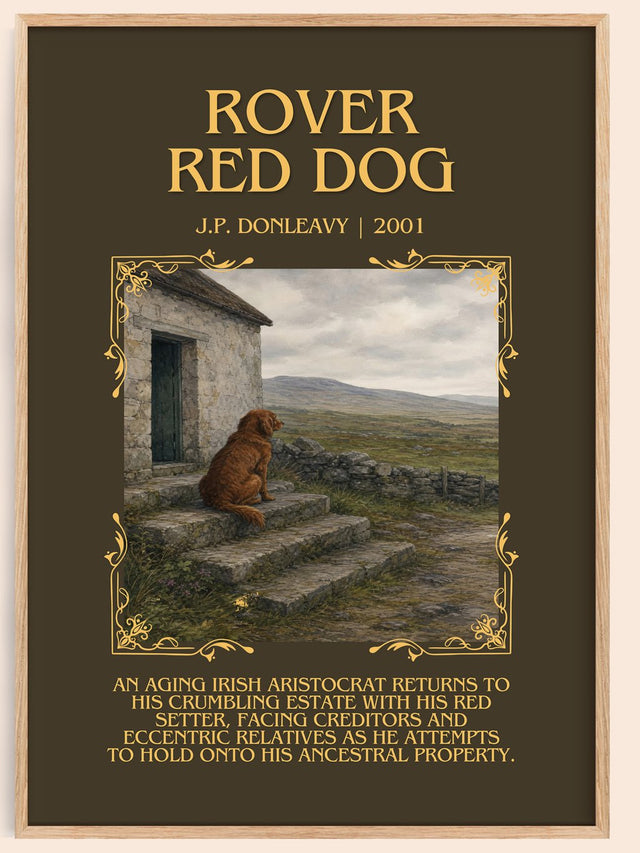 Rover Red Dog Minimalist Book Poster by J.P. Donleavy
