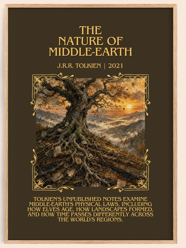 The Nature Of Middle-Earth Minimalist Book Poster by J.R.R. Tolkien