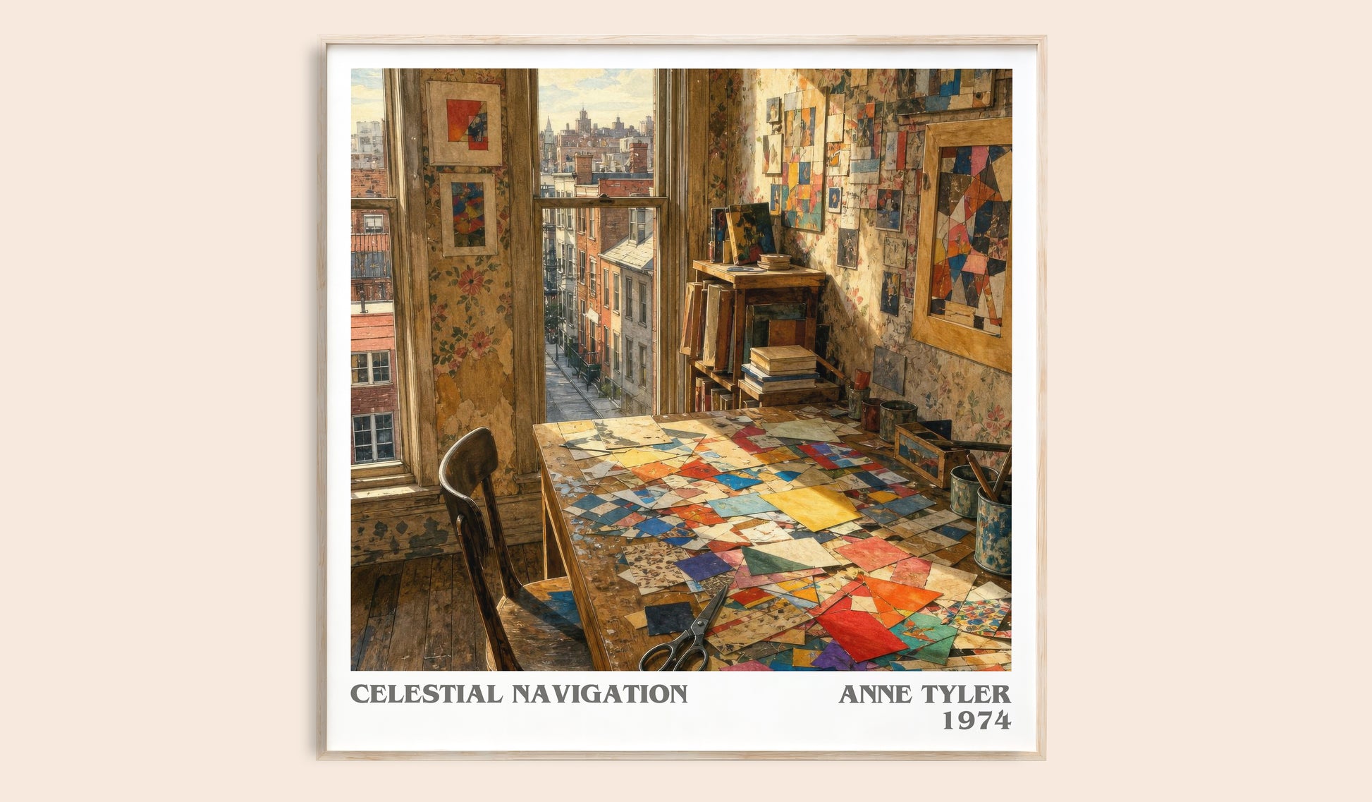 Celestial Navigation literary book poster by Anne Tyler – framed literary art print