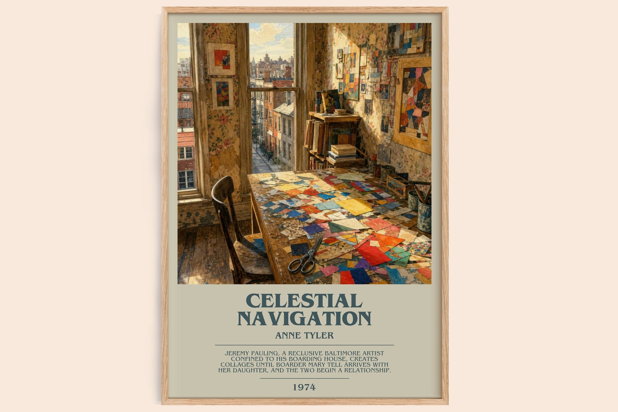 Celestial Navigation bookish book poster by Anne Tyler – framed literary art print