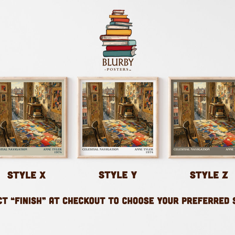 Celestial Navigation literary print in frame leaning in hallway – literary fiction wall art