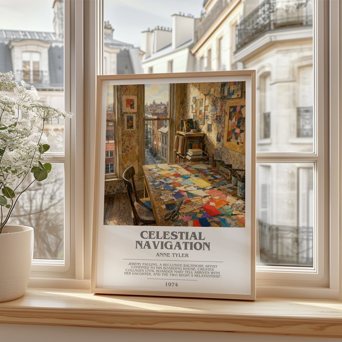 Celestial Navigation bookish poster colour and style options – Anne Tyler book art