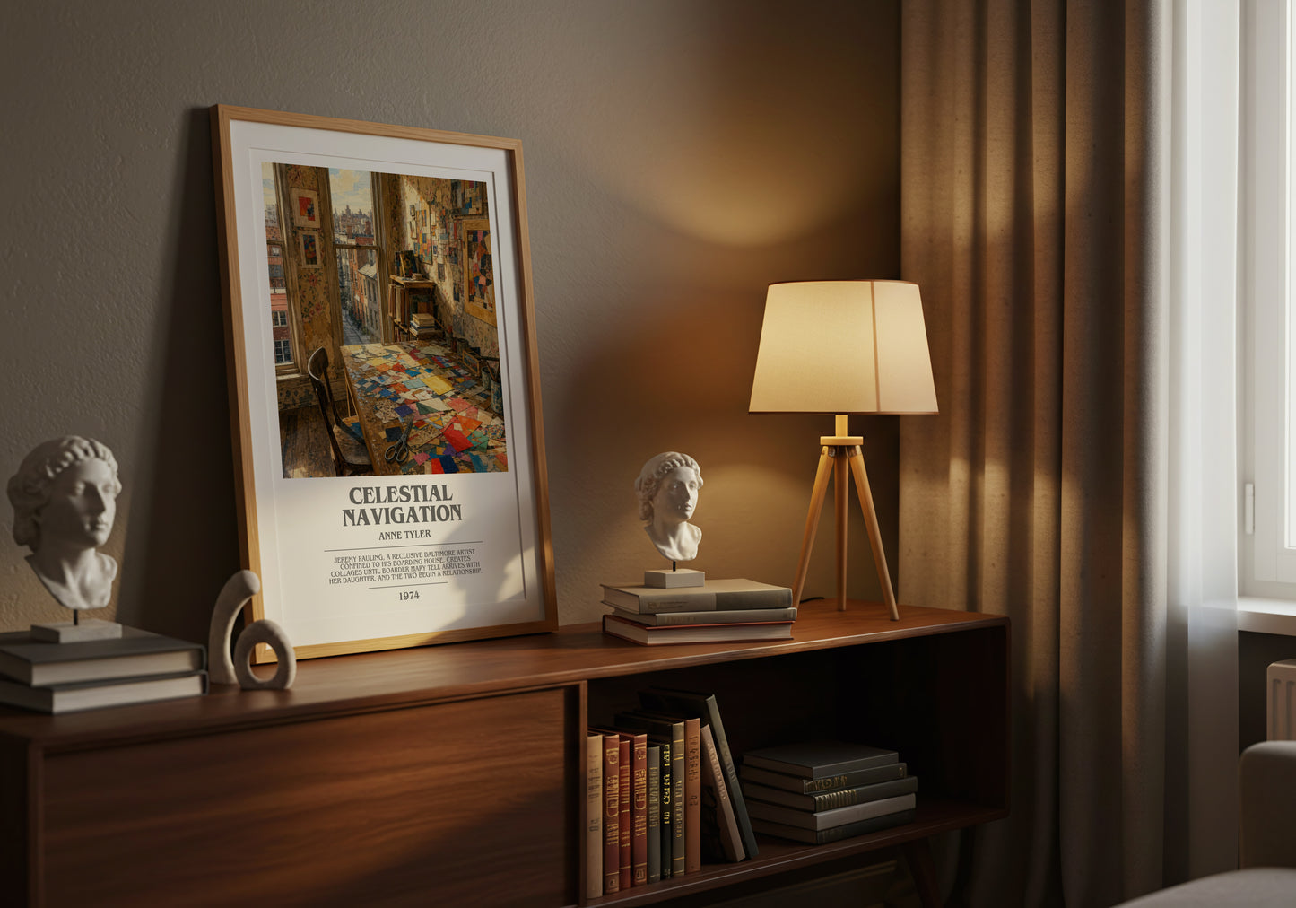 Celestial Navigation bookish book poster framed on wall – literary fiction wall art