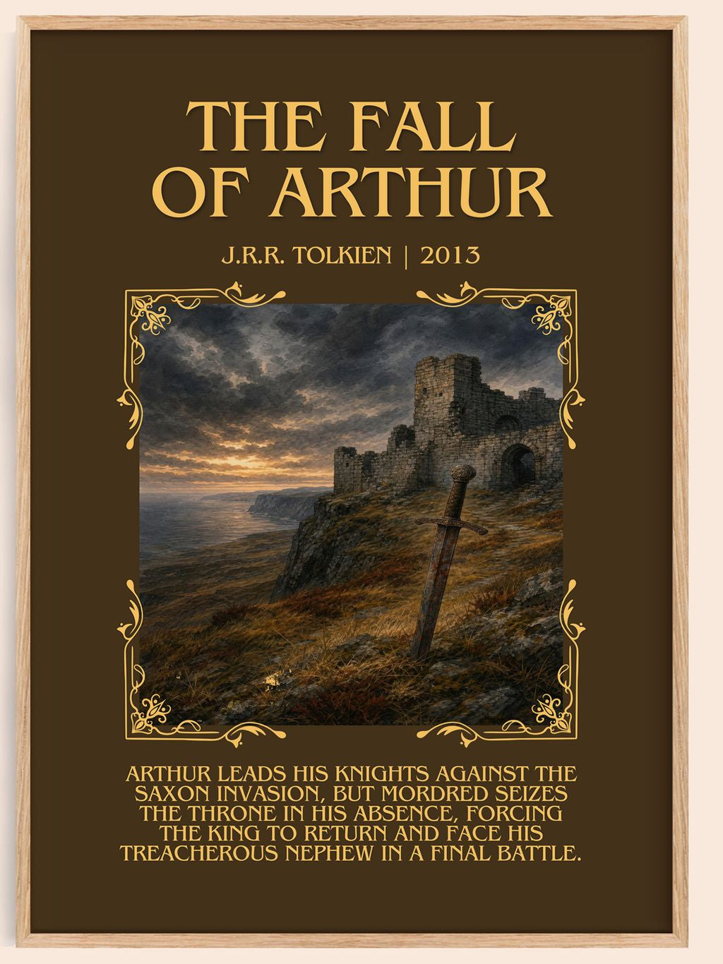 The Fall Of Arthur Minimalist Book Poster by J.R.R. Tolkien – book poster