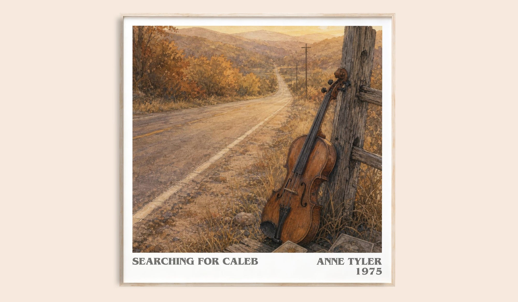 Searching For Caleb literary book poster by Anne Tyler – framed literary art print