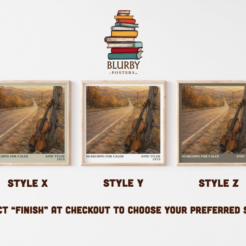 Searching For Caleb literary print in frame leaning in hallway – literary fiction wall art