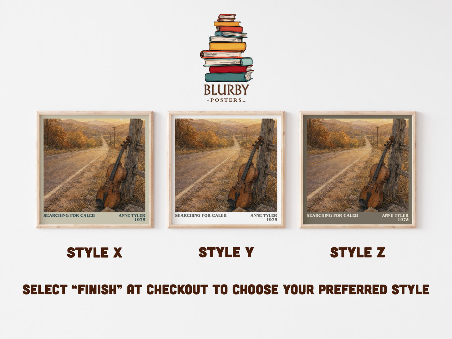 Searching For Caleb literary print in frame leaning in hallway – literary fiction wall art