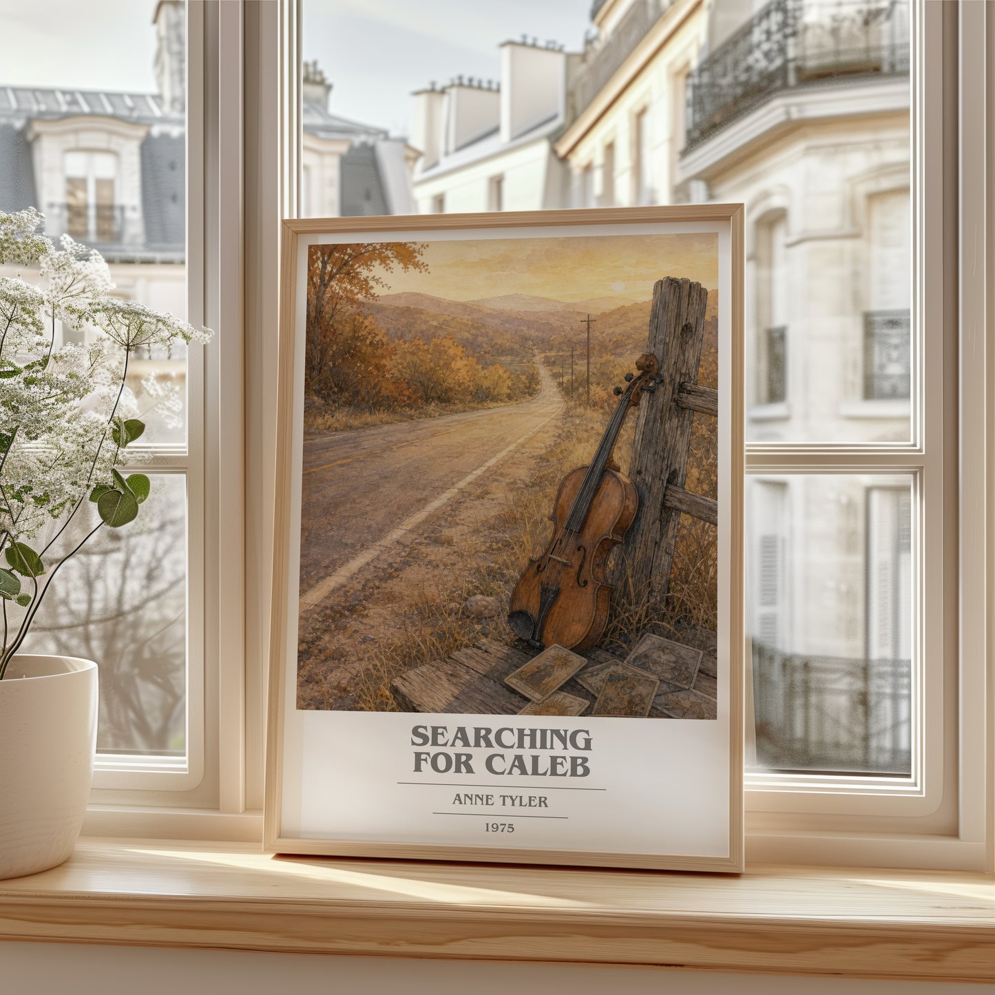 Searching For Caleb book cover poster colour and style options – Anne Tyler book art