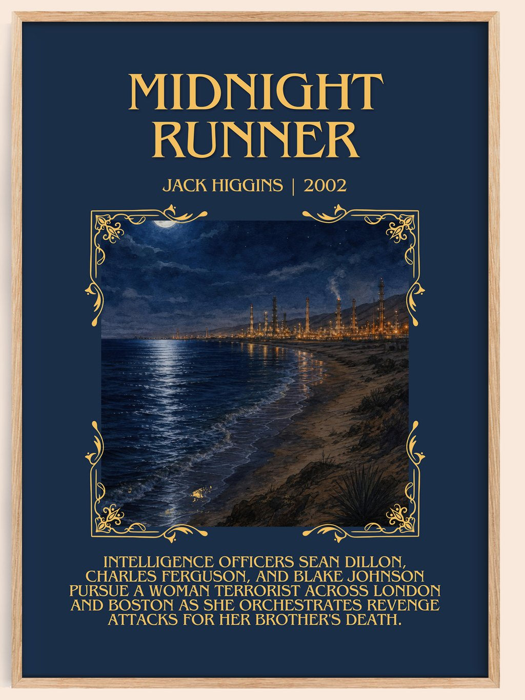 Midnight Runner Minimalist Book Poster by Jack Higgins – book poster