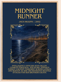 Midnight Runner Minimalist Book Poster by Jack Higgins – image 1