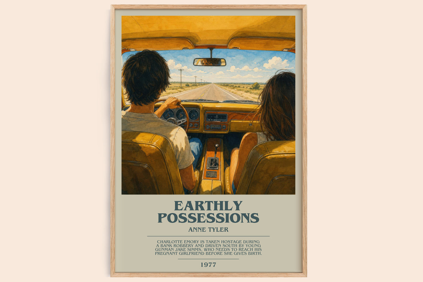 Earthly Possessions bookish book poster by Anne Tyler – framed literary art print