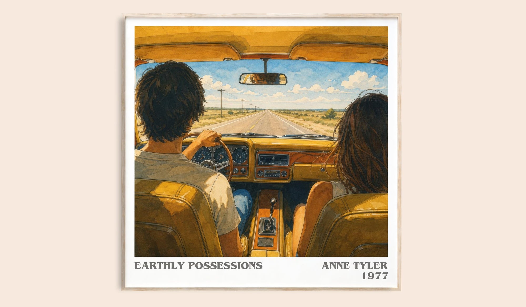 Earthly Possessions literary book poster by Anne Tyler – framed literary art print