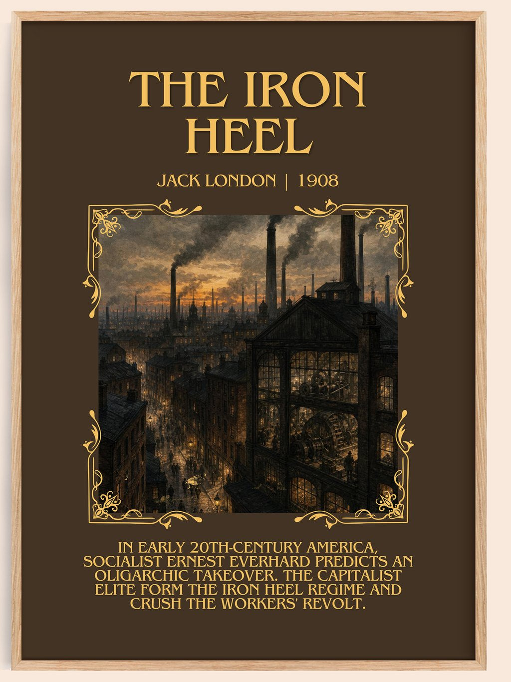 The Iron Heel Minimalist Book Poster by Jack London – book poster