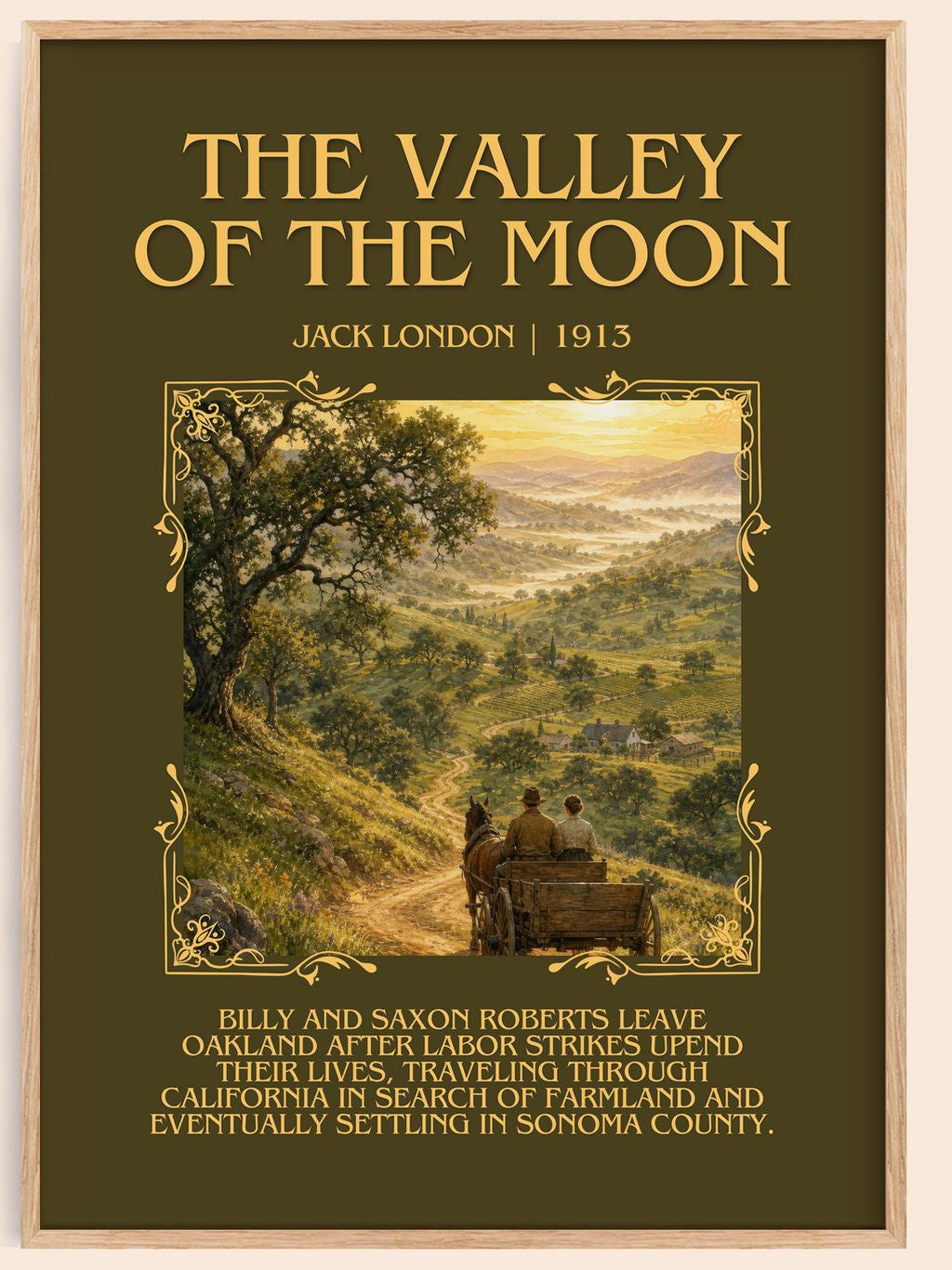 The Valley Of The Moon Minimalist Book Poster by Jack London – book poster