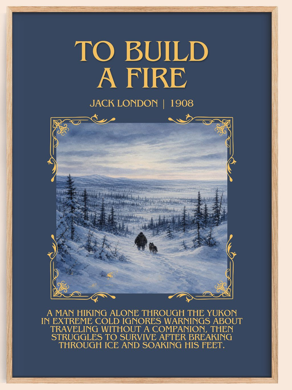 To Build A Fire Minimalist Book Poster by Jack London – book poster
