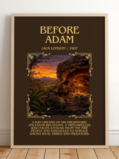 Before Adam Minimalist Book Poster by Jack London – image 2
