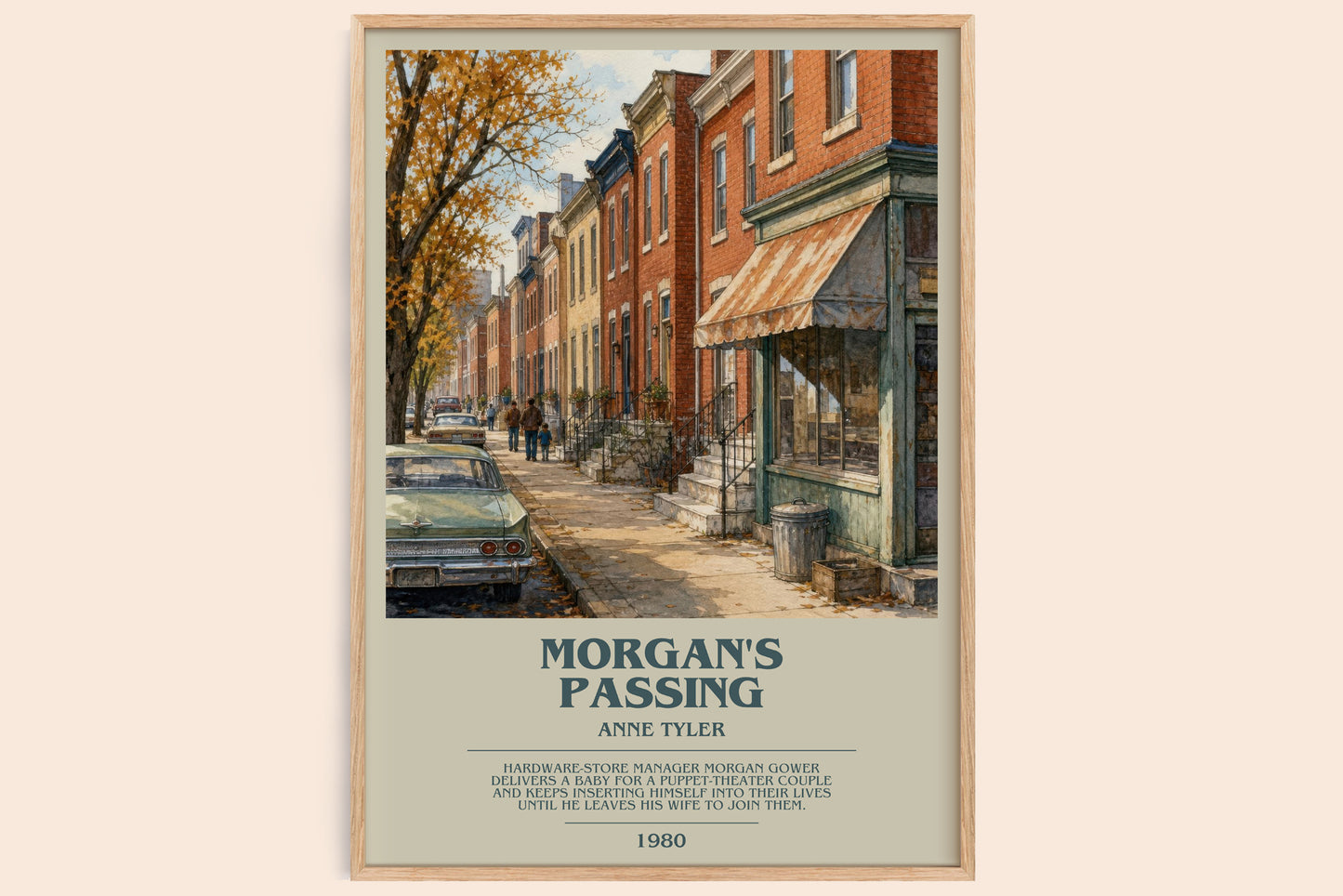 Morgan'S Passing bookish book poster by Anne Tyler – framed literary art print