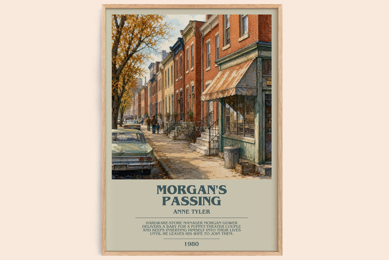 Morgan'S Passing bookish book poster by Anne Tyler – framed literary art print