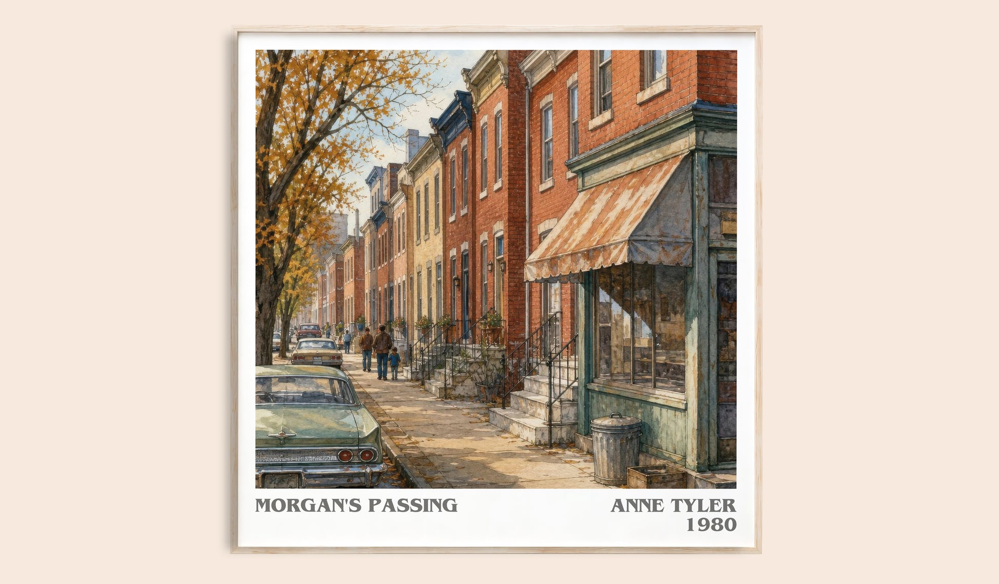 Morgan'S Passing literary book poster by Anne Tyler – framed literary art print
