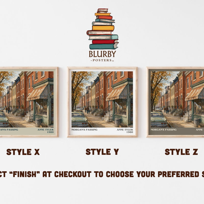 Morgan'S Passing literary print in frame leaning in hallway – contemporary fiction wall art