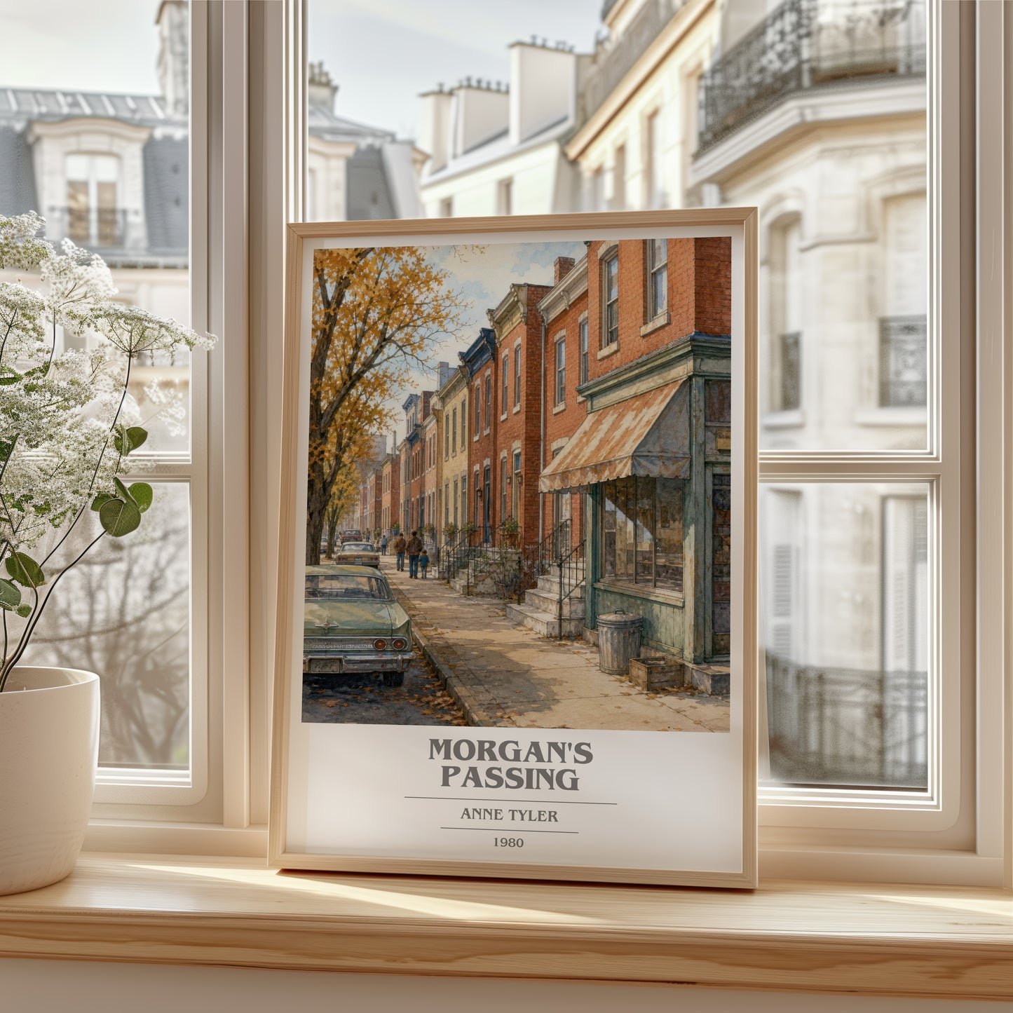 Morgan'S Passing book cover poster colour and style options – Anne Tyler book art