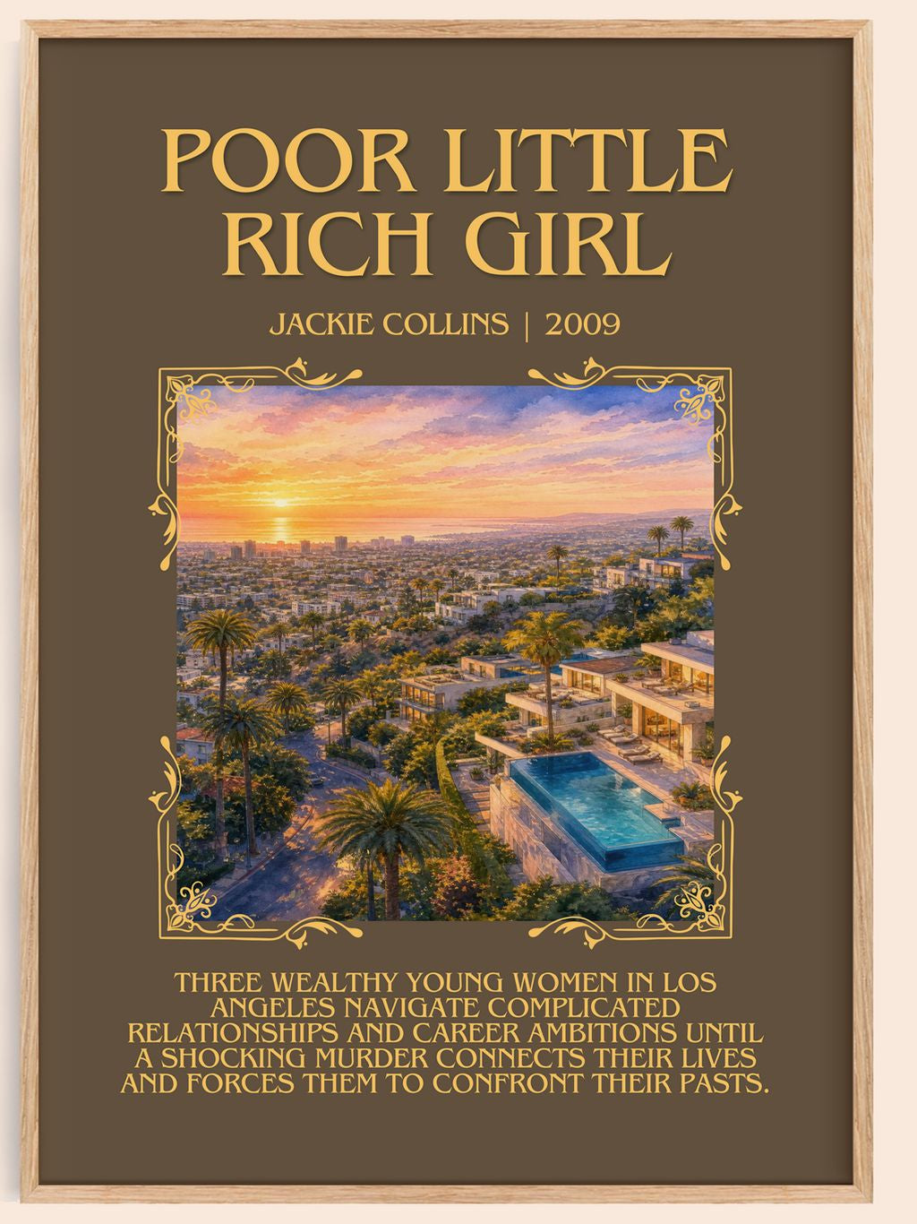 Poor Little Rich Girl Minimalist Book Poster by Jackie Collins – book poster