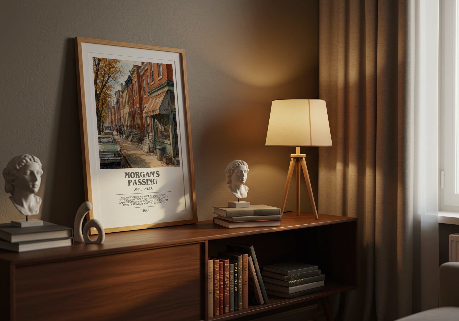 Morgan'S Passing bookish book poster framed on wall – contemporary fiction wall art