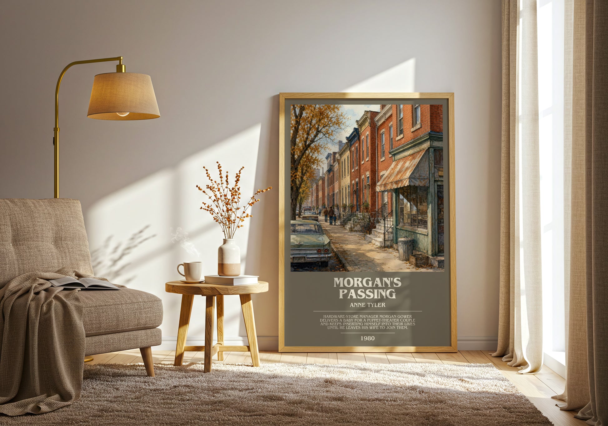 Morgan'S Passing bookish print on bookshelf – Anne Tyler fan gift