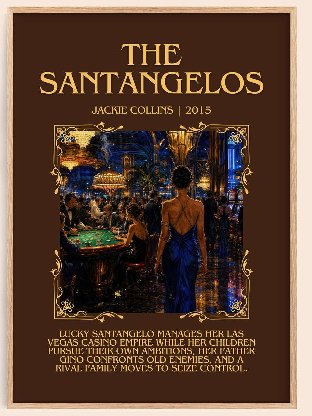 The Santangelos Minimalist Book Poster by Jackie Collins – book poster