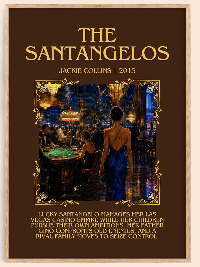 The Santangelos Minimalist Book Poster by Jackie Collins