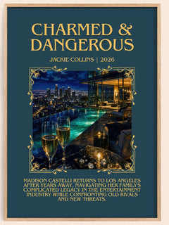 Charmed & Dangerous Minimalist Book Poster by Jackie Collins – image 1