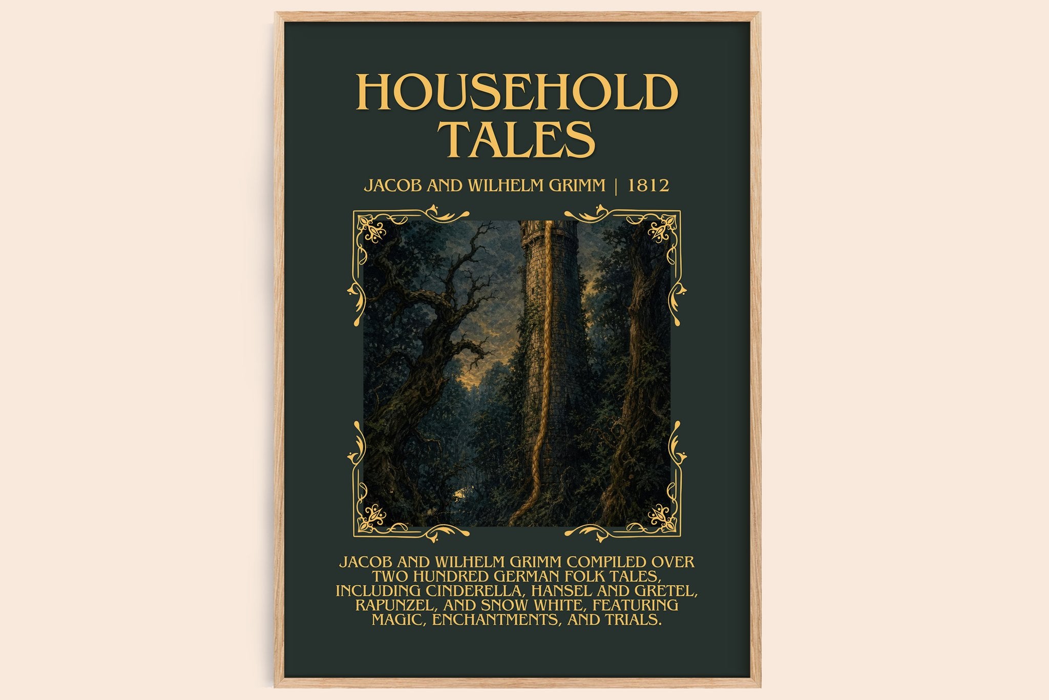 Household Tales Minimalist Book Poster by Jacob And Wilhelm Grimm