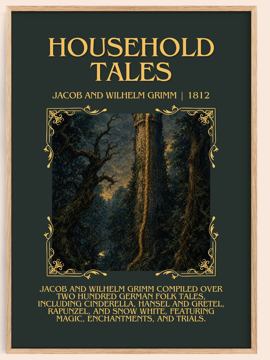 Household Tales Minimalist Book Poster by Jacob And Wilhelm Grimm – book poster