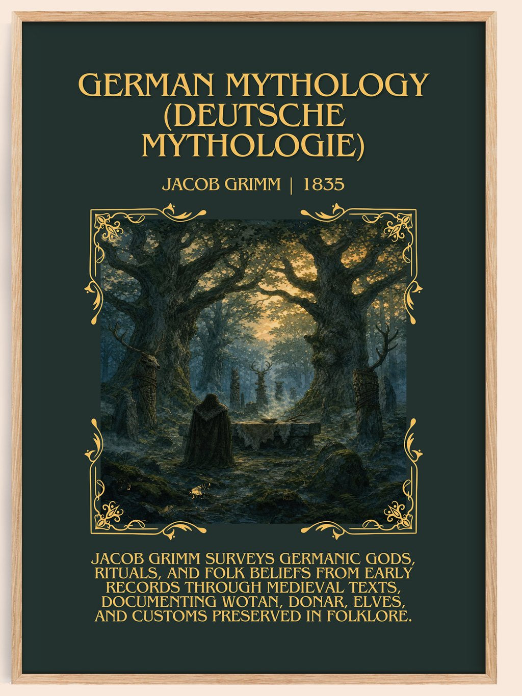 German Mythology (Deutsche Mythologie) Minimalist Book Poster – book poster