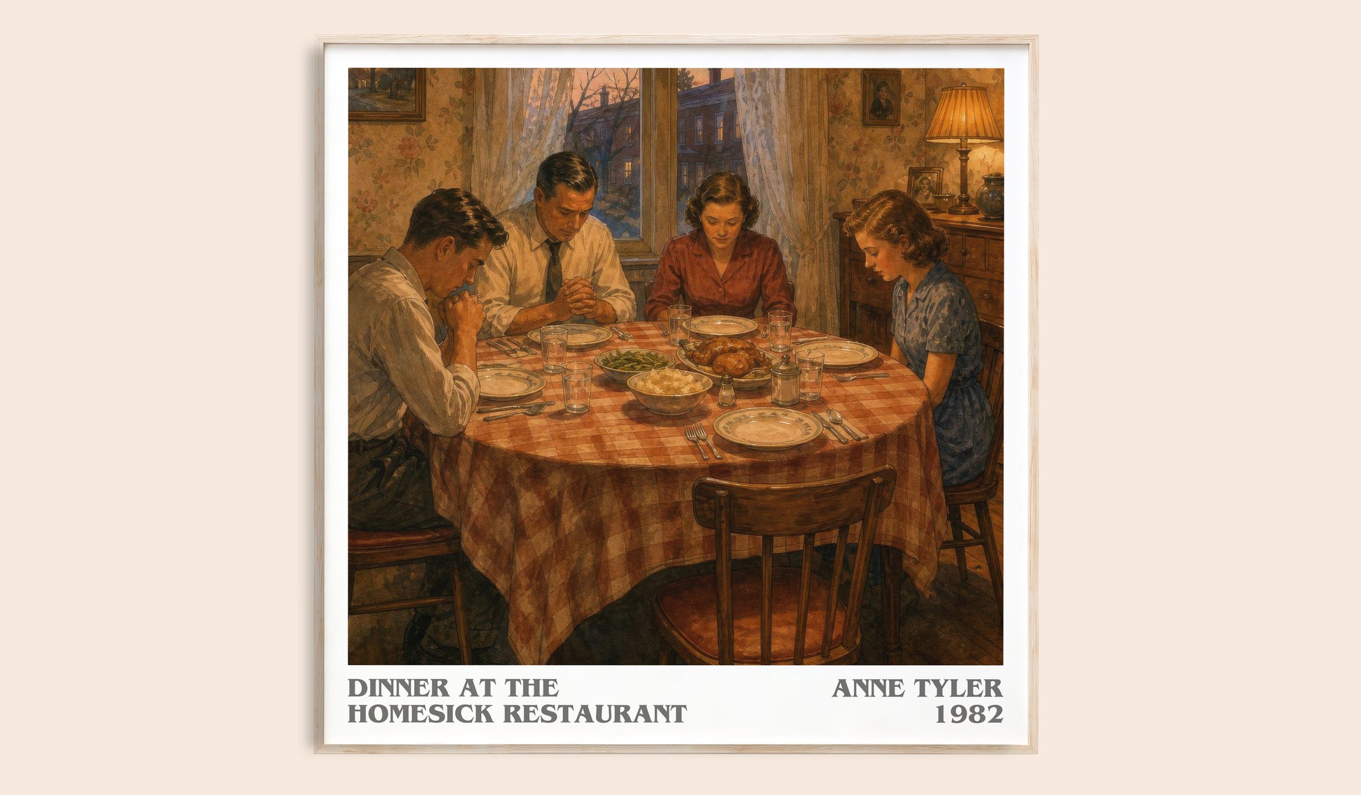 Dinner At The Homesick Restaurant literary book poster by Anne Tyler – framed literary art print