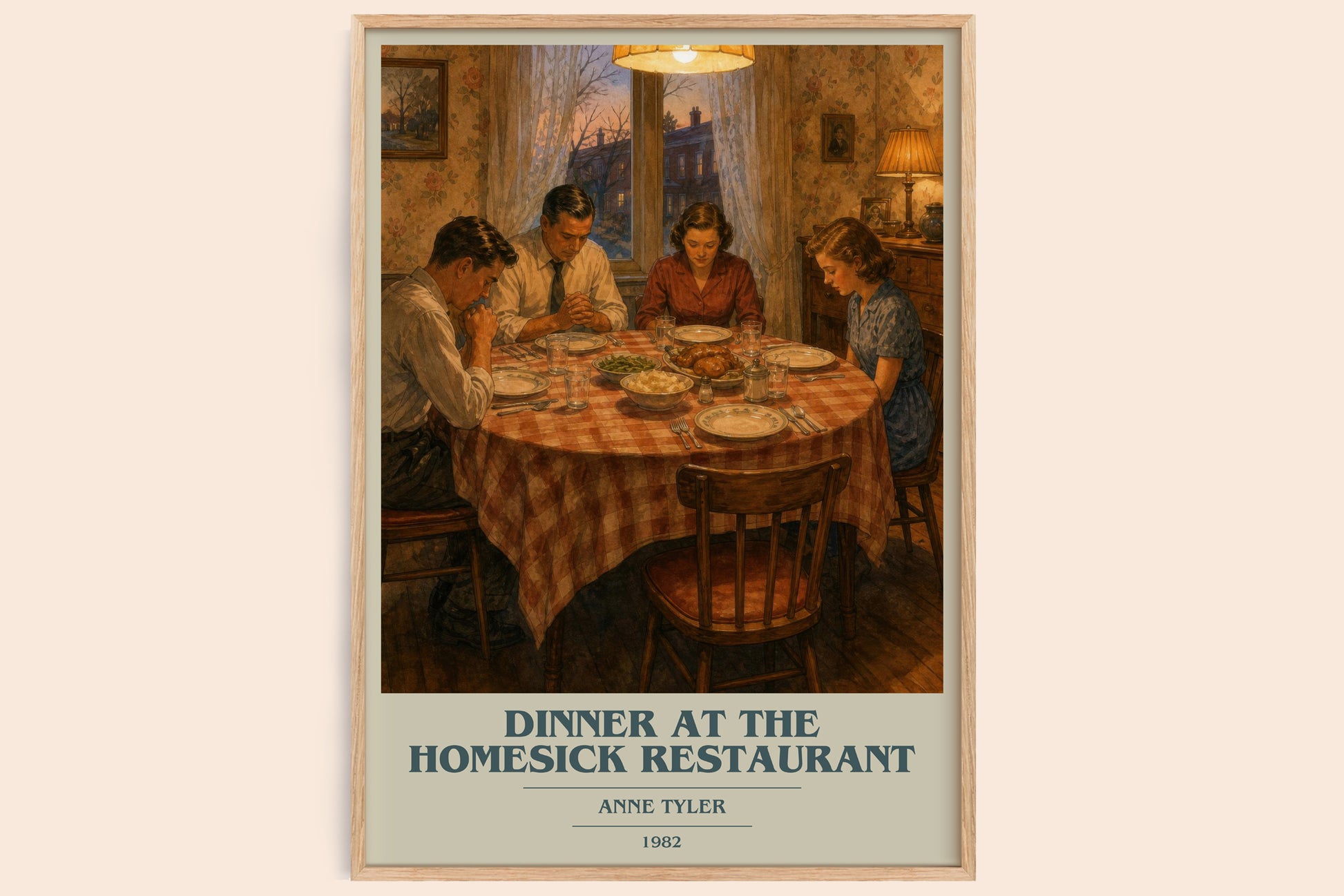 Dinner At The Homesick Restaurant book cover book poster by Anne Tyler – framed literary art print