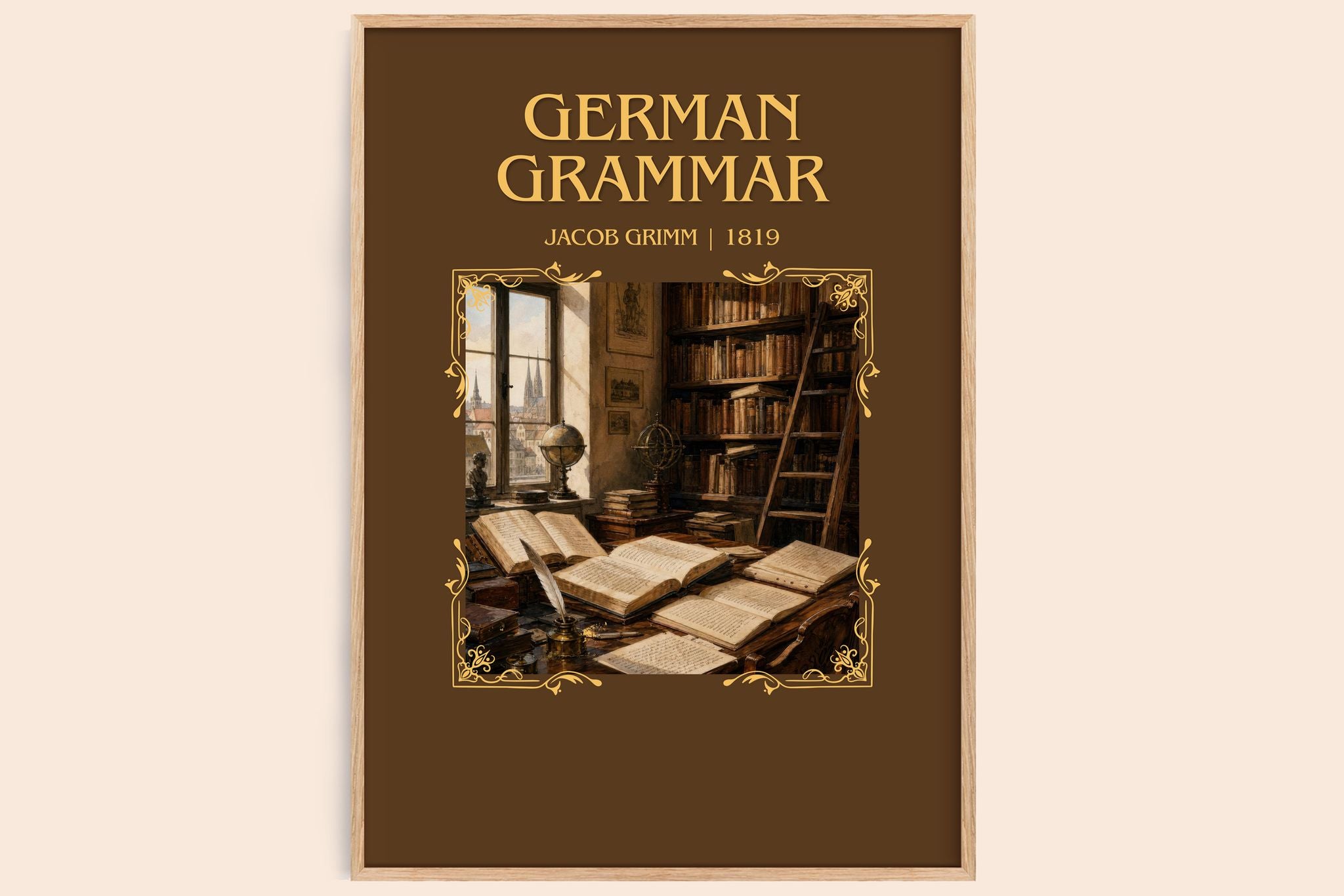 German Grammar Minimalist Book Poster by J. Grimm