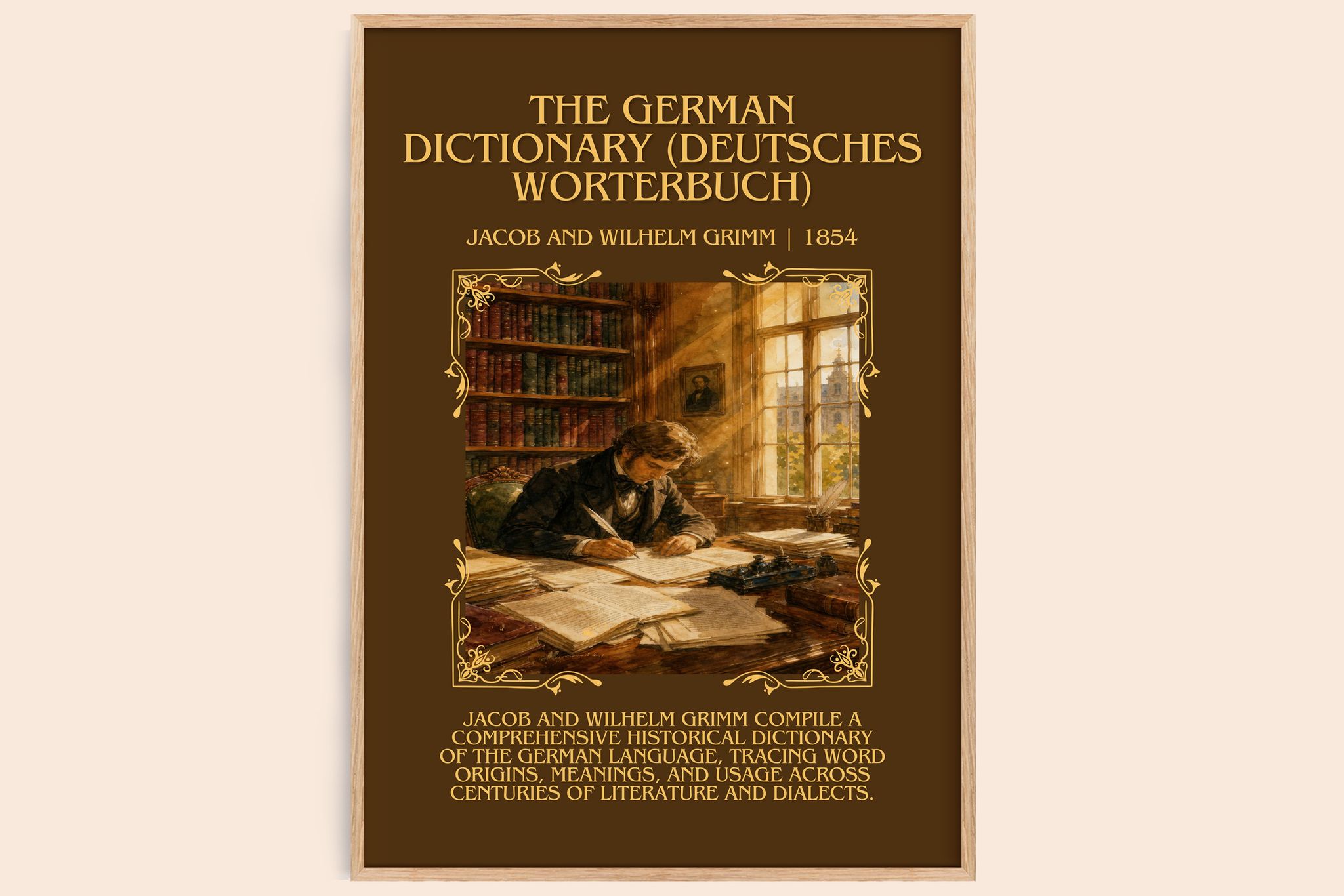 German Dictionary (Deutsches Wörterbuch) Minimalist Book Poster by Jacob And Wilhelm Grimm