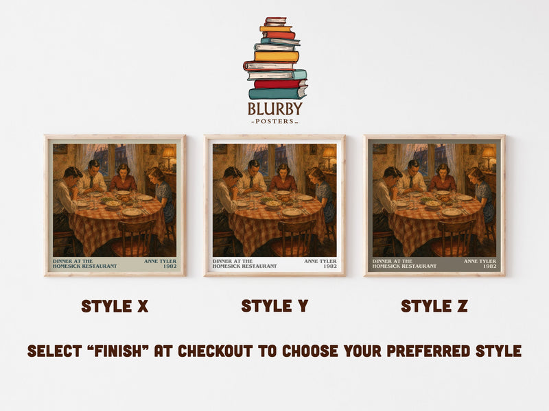 Dinner At The Homesick Restaurant literary print in frame leaning in hallway – literary fiction wall art