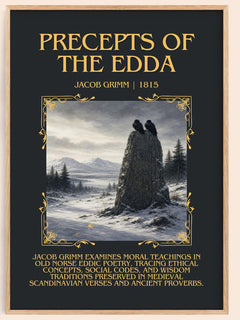 Precepts Of The Edda Minimalist Book Poster by Jacob Grimm – image 1