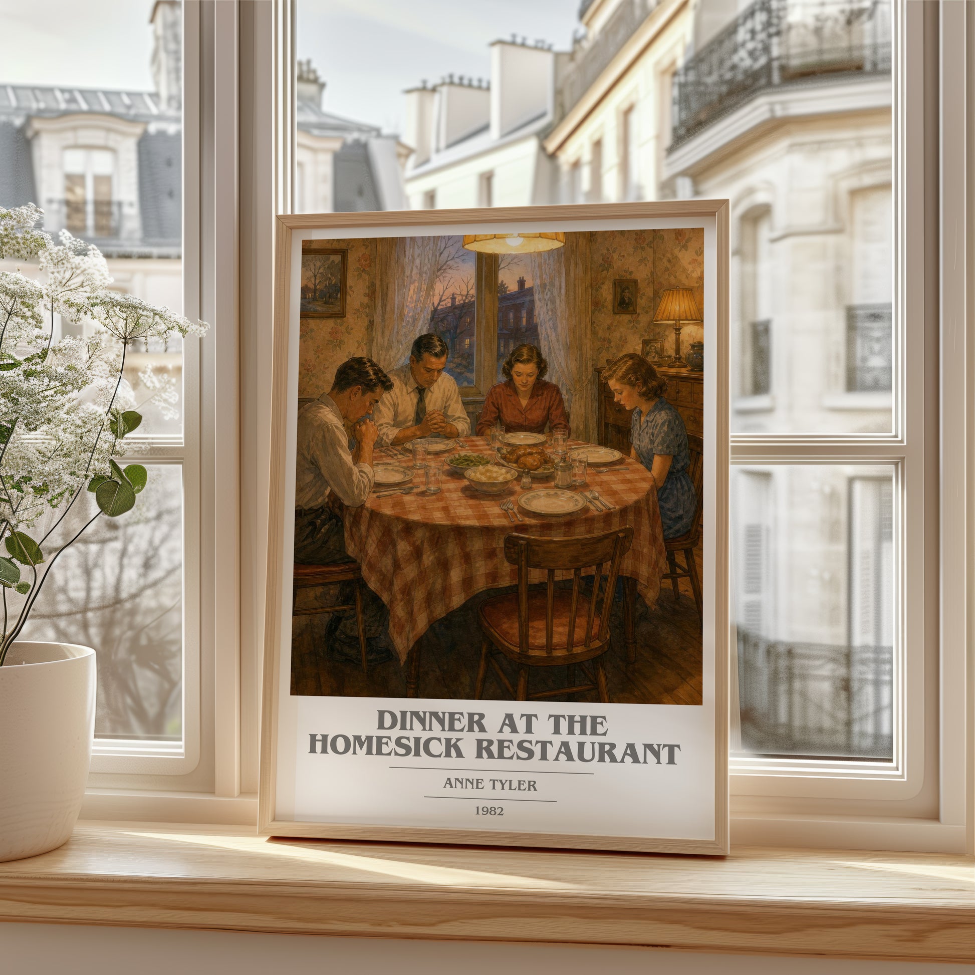 Dinner At The Homesick Restaurant book cover poster colour and style options – Anne Tyler book art