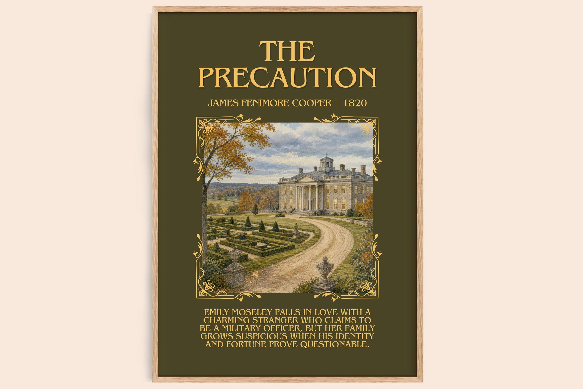 The Precaution Minimalist Book Poster by James Fenimore Cooper