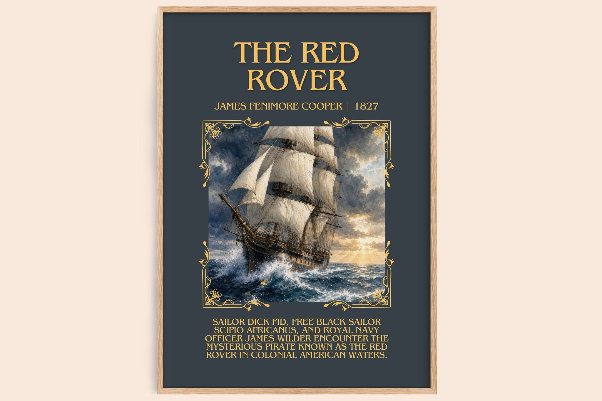 The Red Rover Minimalist Book Poster by James Fenimore Cooper