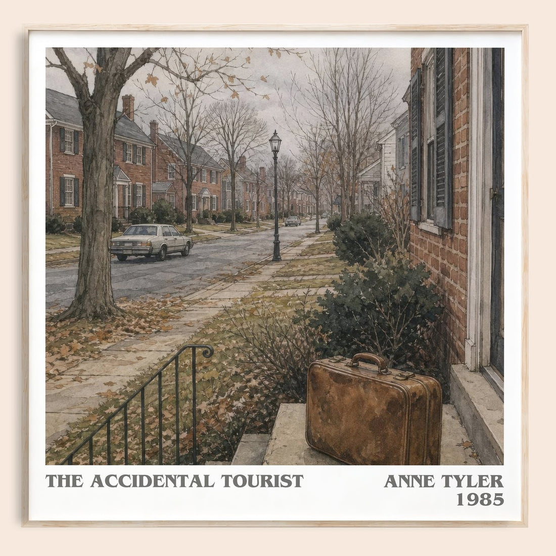 The Accidental Tourist literary book poster by Anne Tyler – framed literary art print