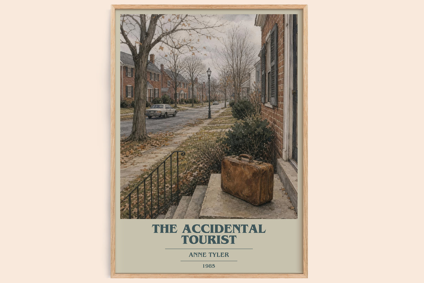 The Accidental Tourist book cover book poster by Anne Tyler – framed literary art print